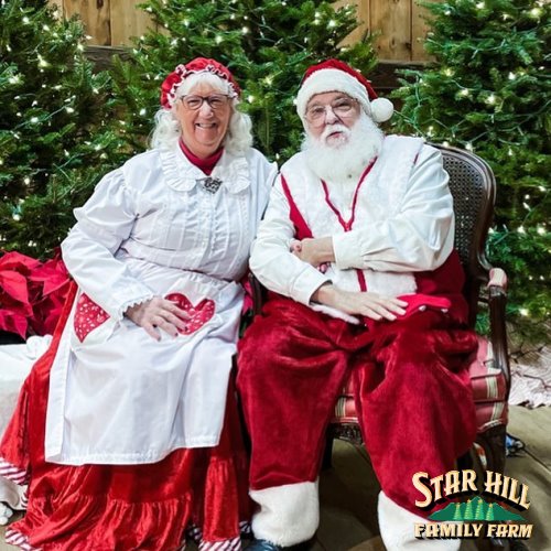 Santa and Mrs Claus at Star Hill Family Tree Farm in Portland CT